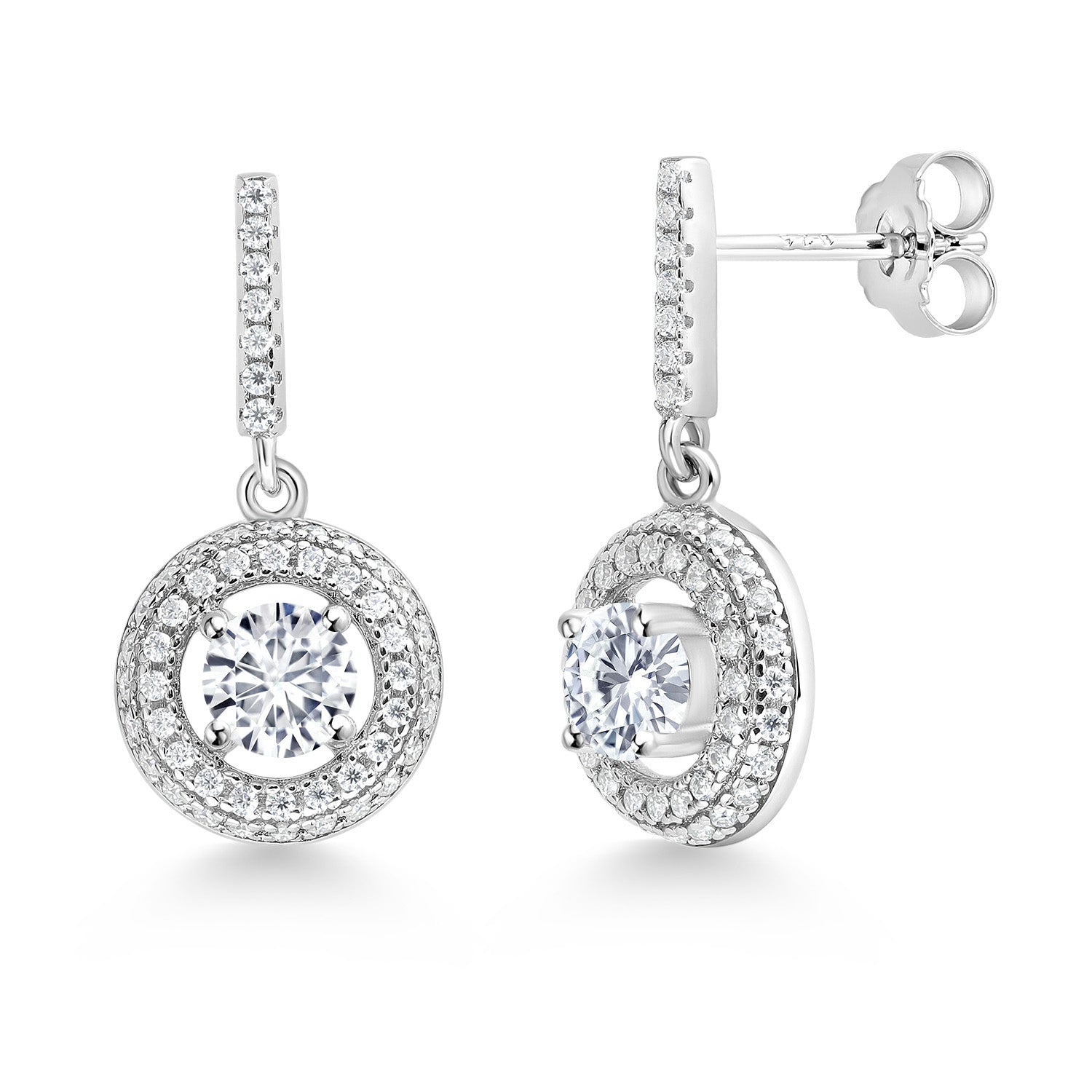 White Lab Grown Diamond - April_Earrings in 925 Sterling Silver