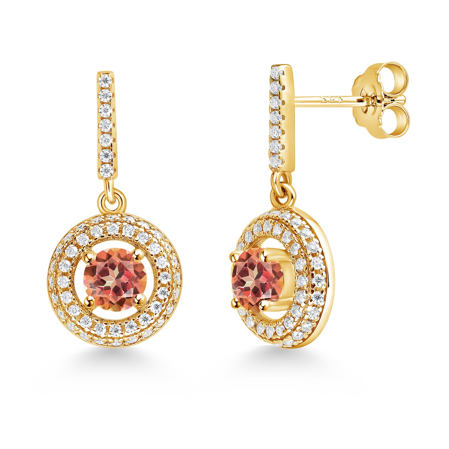 Ecstasy Mystic Topaz_Earrings in 925 Yellow Gold Plated Silver
