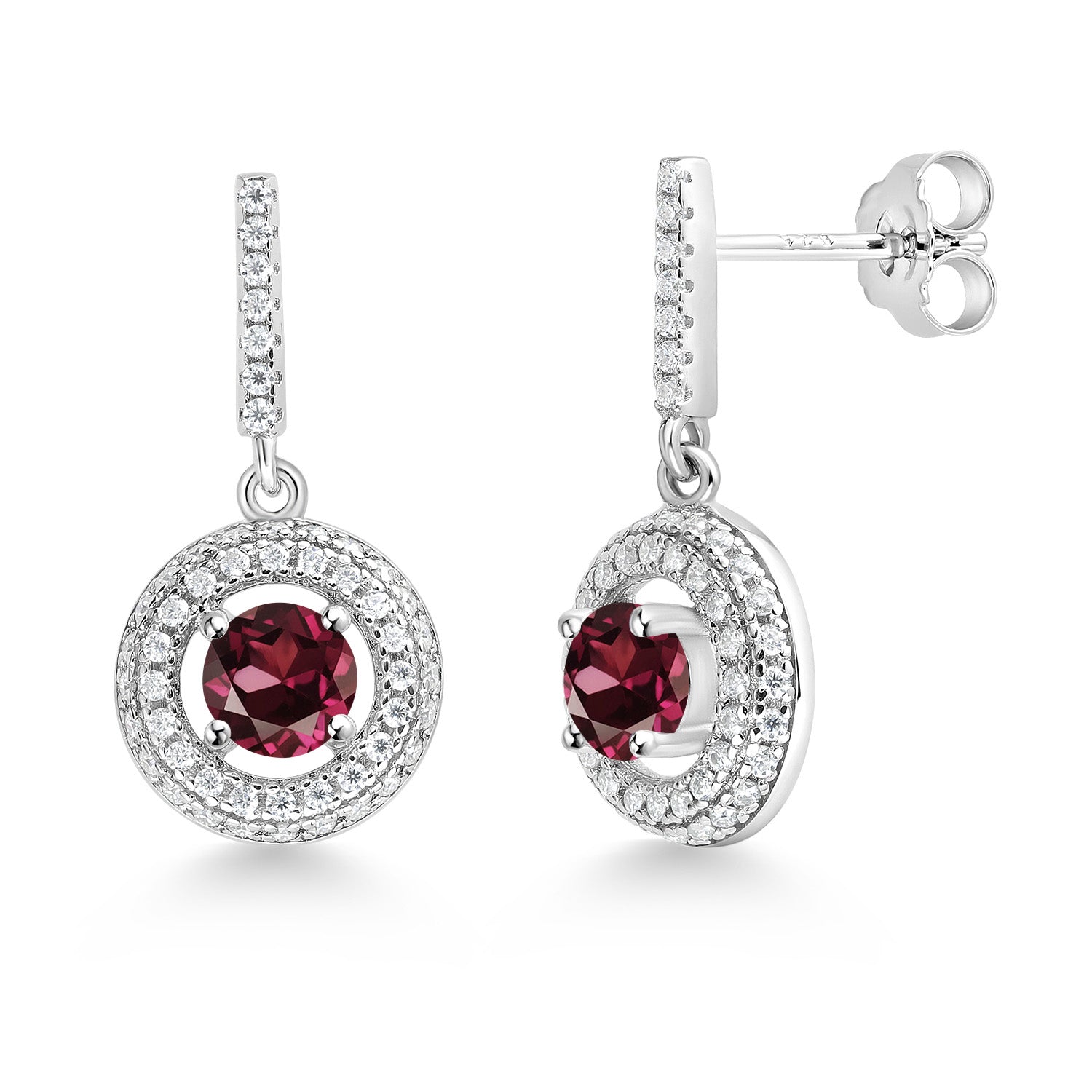 Rhodolite Garnet_Earrings in 925 Sterling Silver
