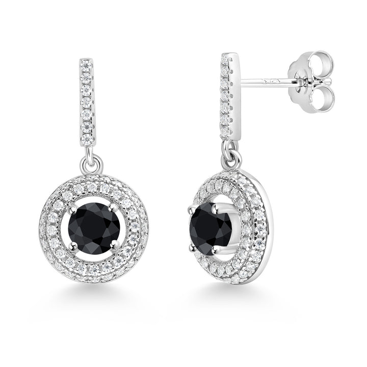 Black Sapphire - September_Earrings in 925 Sterling Silver