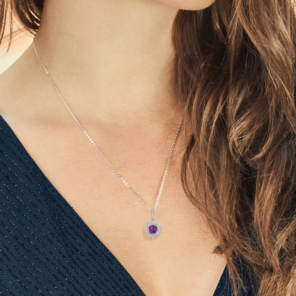 Amethyst - February_925 Sterling Silver_Pendant in 925 Sterling Silver