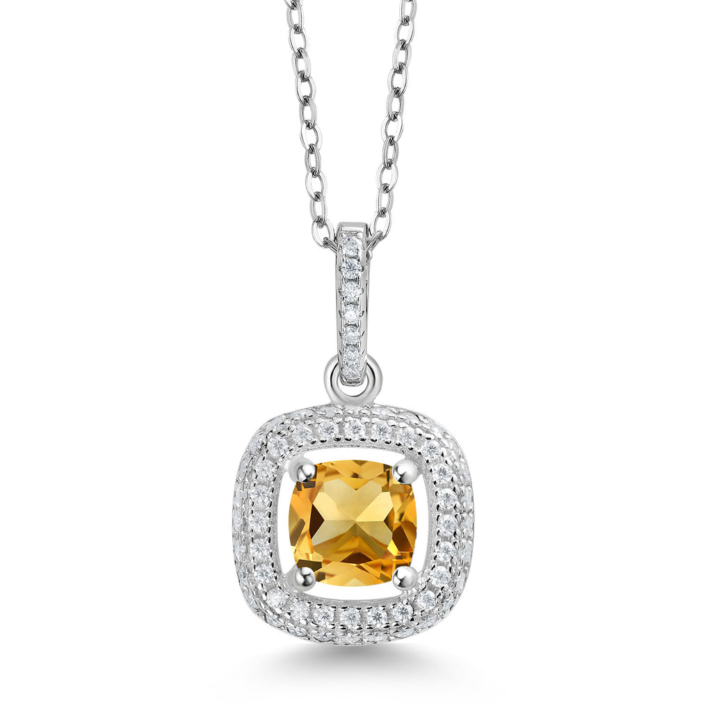 Citrine - November_925 Sterling Silver_Pendant in 925 Sterling Silver