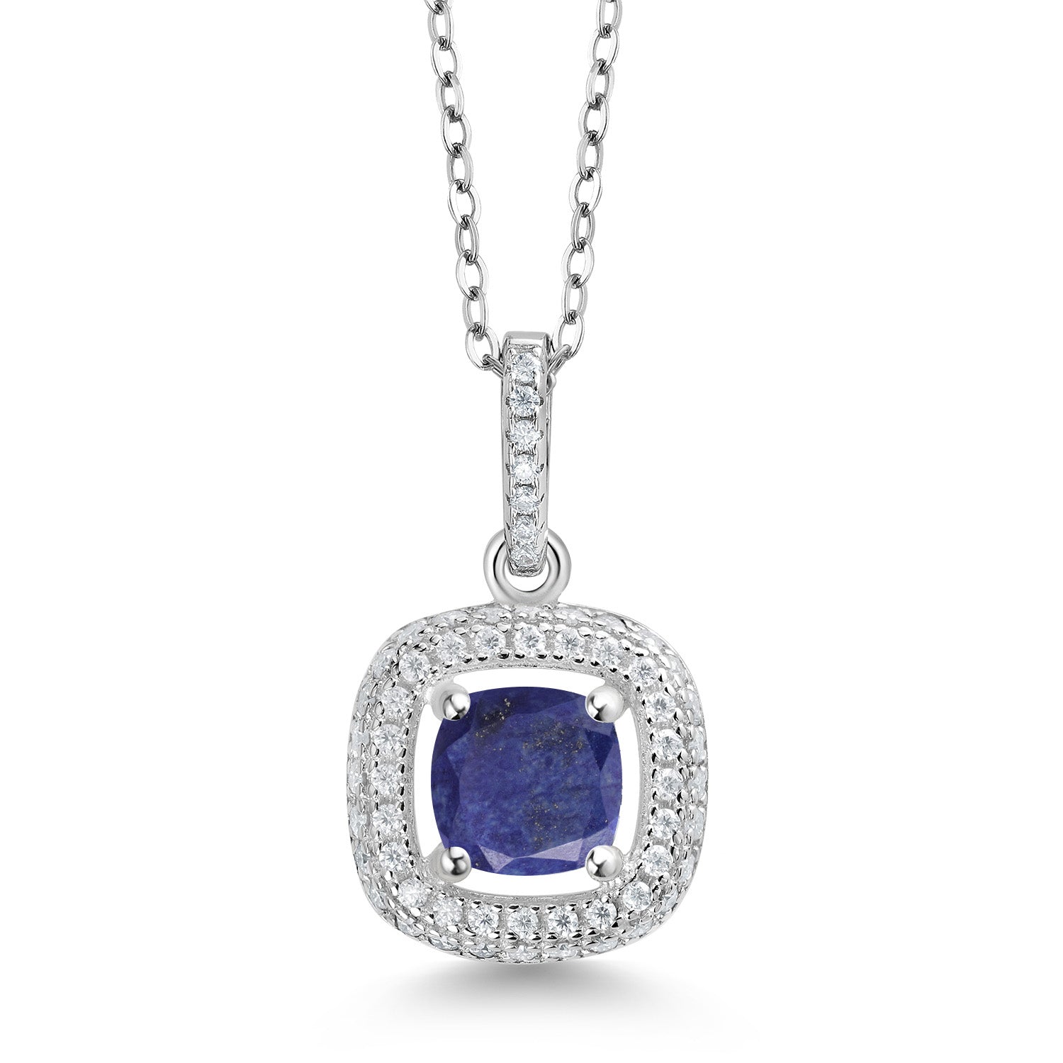Blue Lapis_925 Sterling Silver_Pendant in 925 Sterling Silver