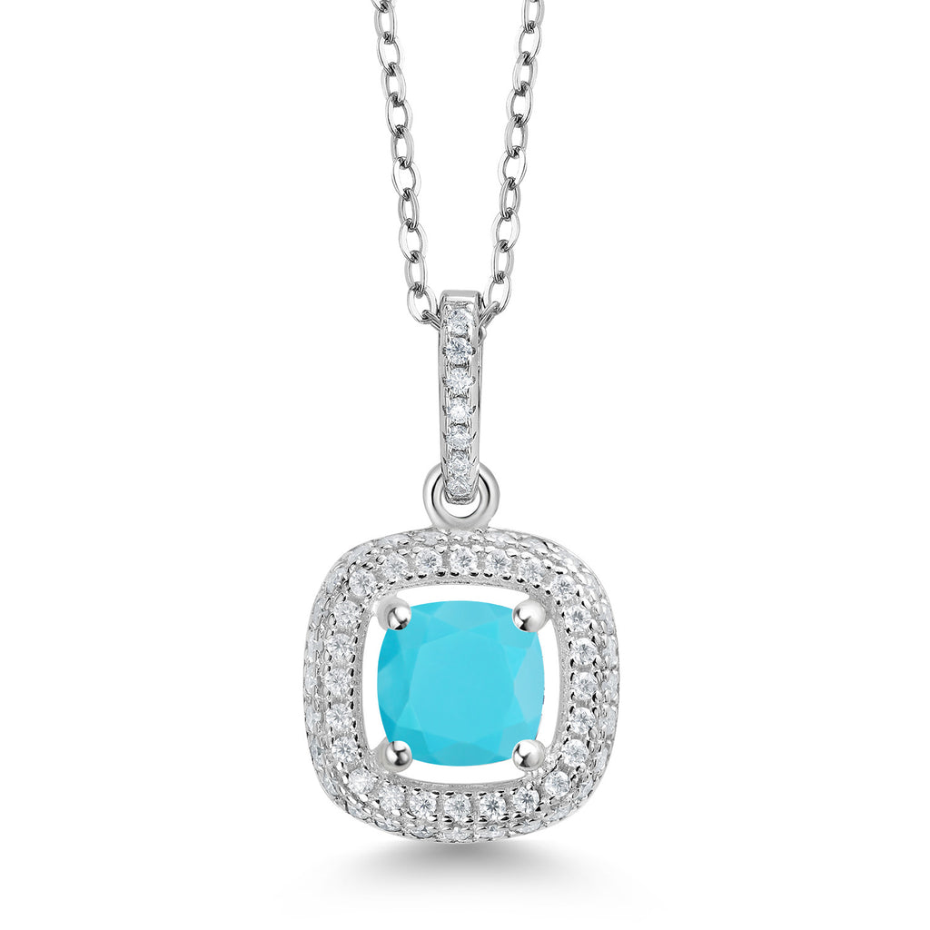 Turquoise_925 Sterling Silver_Pendant in 925 Sterling Silver