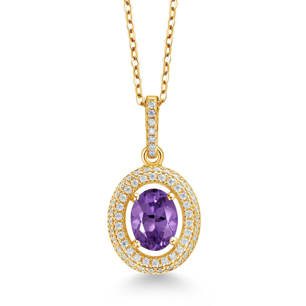 Amethyst - February_Yellow Gold Plated Silver_Pendant in Yellow Gold Plated Silver