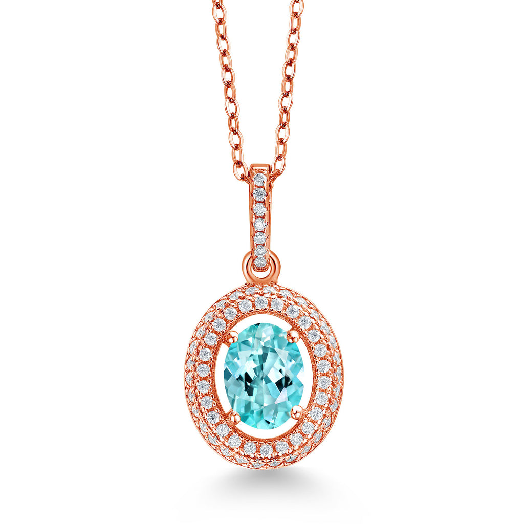 Apatite_Rose Gold Plated Silver_Pendant in Rose Gold Plated Silver