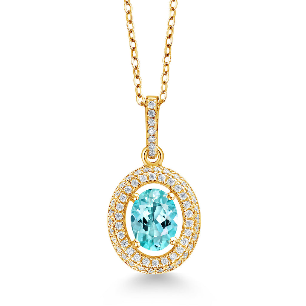 Apatite_Yellow Gold Plated Silver_Pendant in Yellow Gold Plated Silver