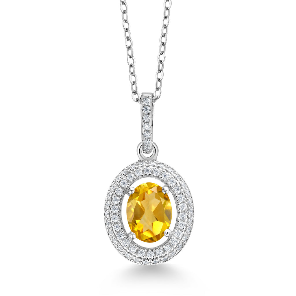 Citrine - November_Sterling Silver_Pendant in Sterling Silver