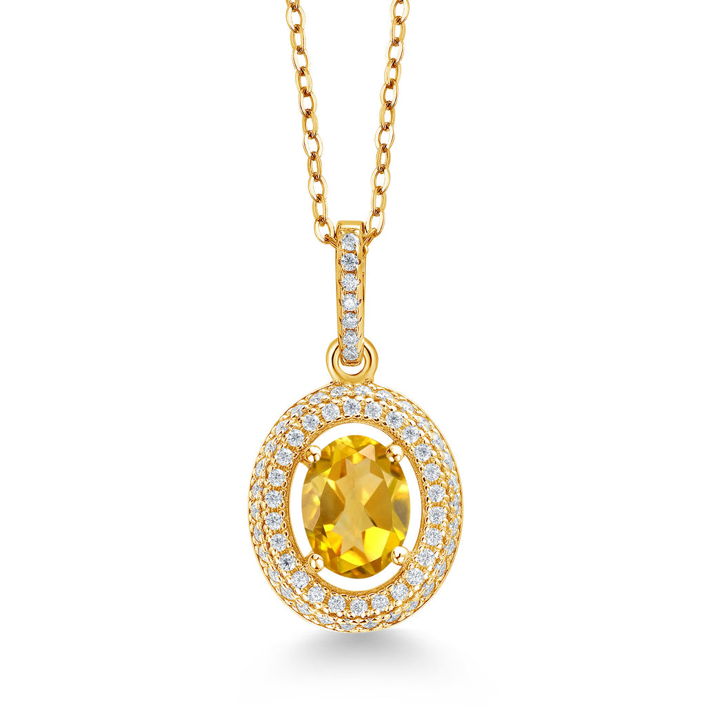 Citrine - November_Yellow Gold Plated Silver_Pendant in Yellow Gold Plated Silver