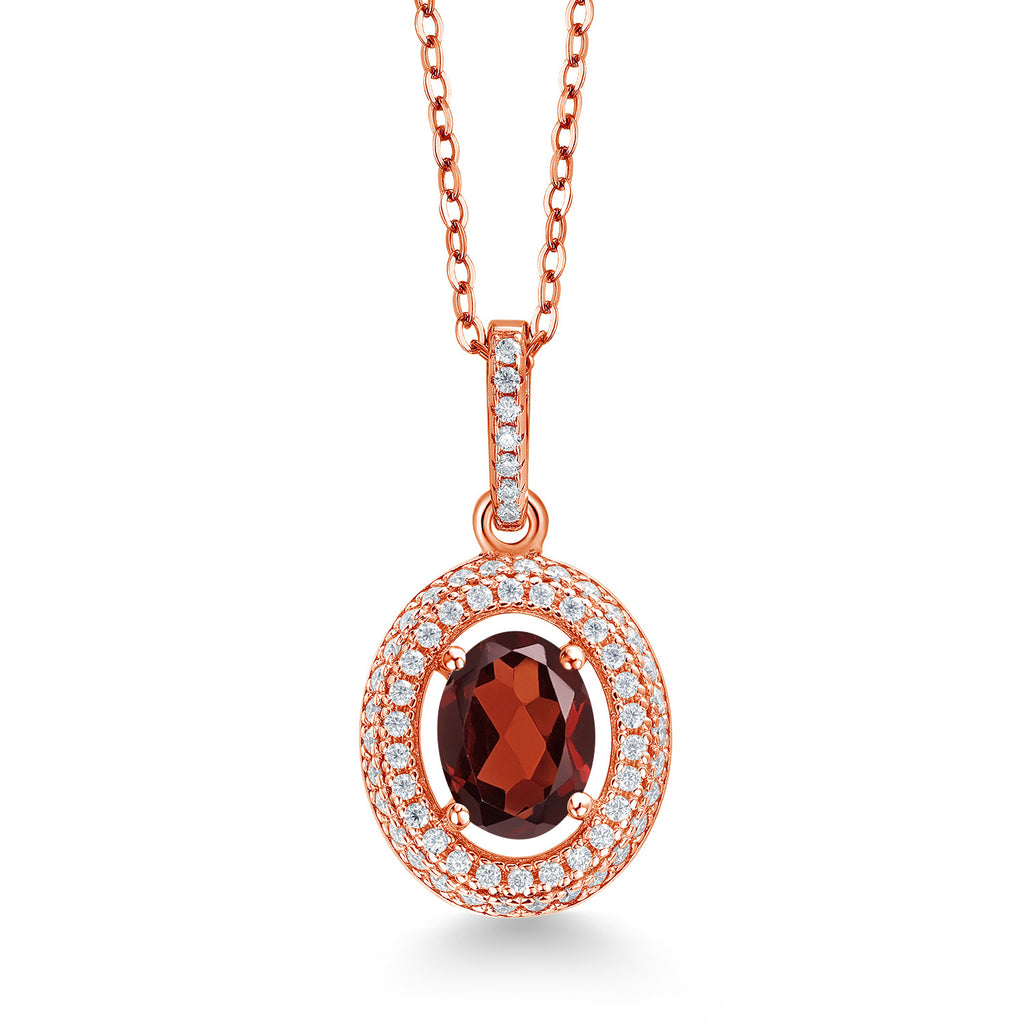 Garnet - January_Rose Gold Plated Silver_Pendant in Rose Gold Plated Silver