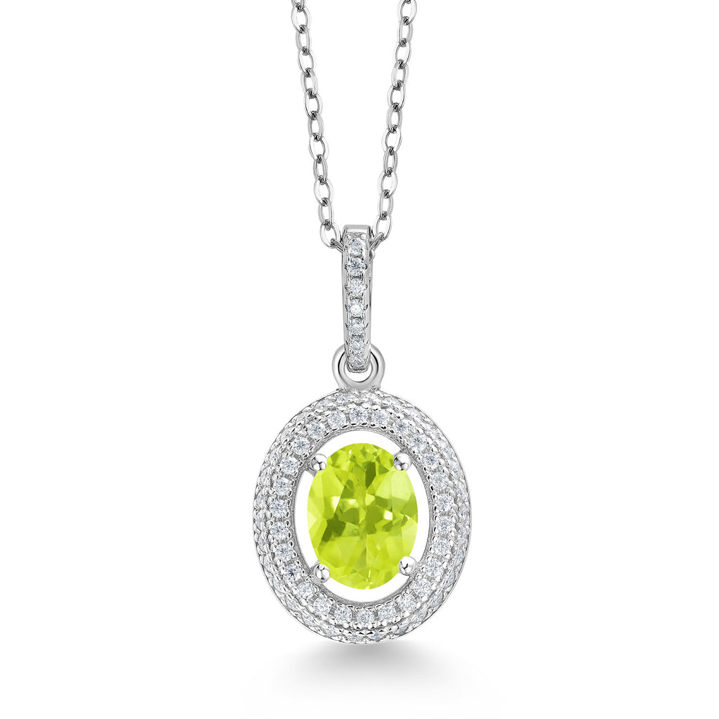 Lemon Quartz_Sterling Silver_Pendant in Sterling Silver