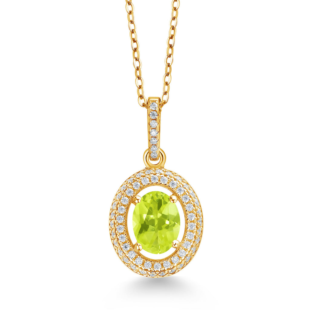 Lemon Quartz_Yellow Gold Plated Silver_Pendant in Yellow Gold Plated Silver