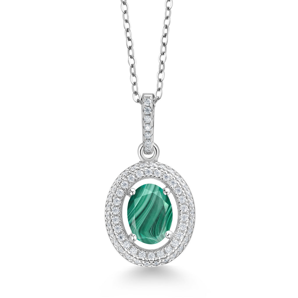 Malachite_Sterling Silver_Pendant in Sterling Silver