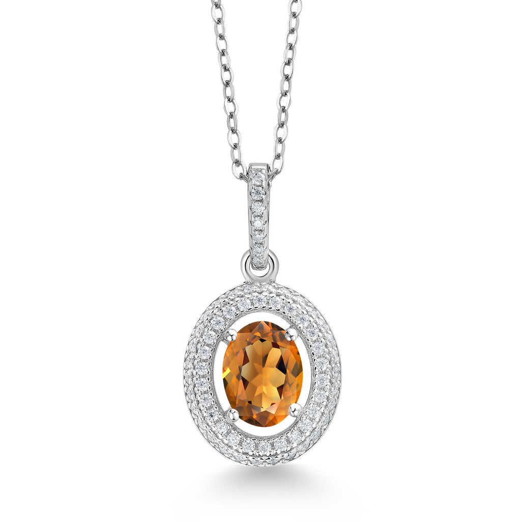 Madeira Citrine_Sterling Silver_Pendant in Sterling Silver