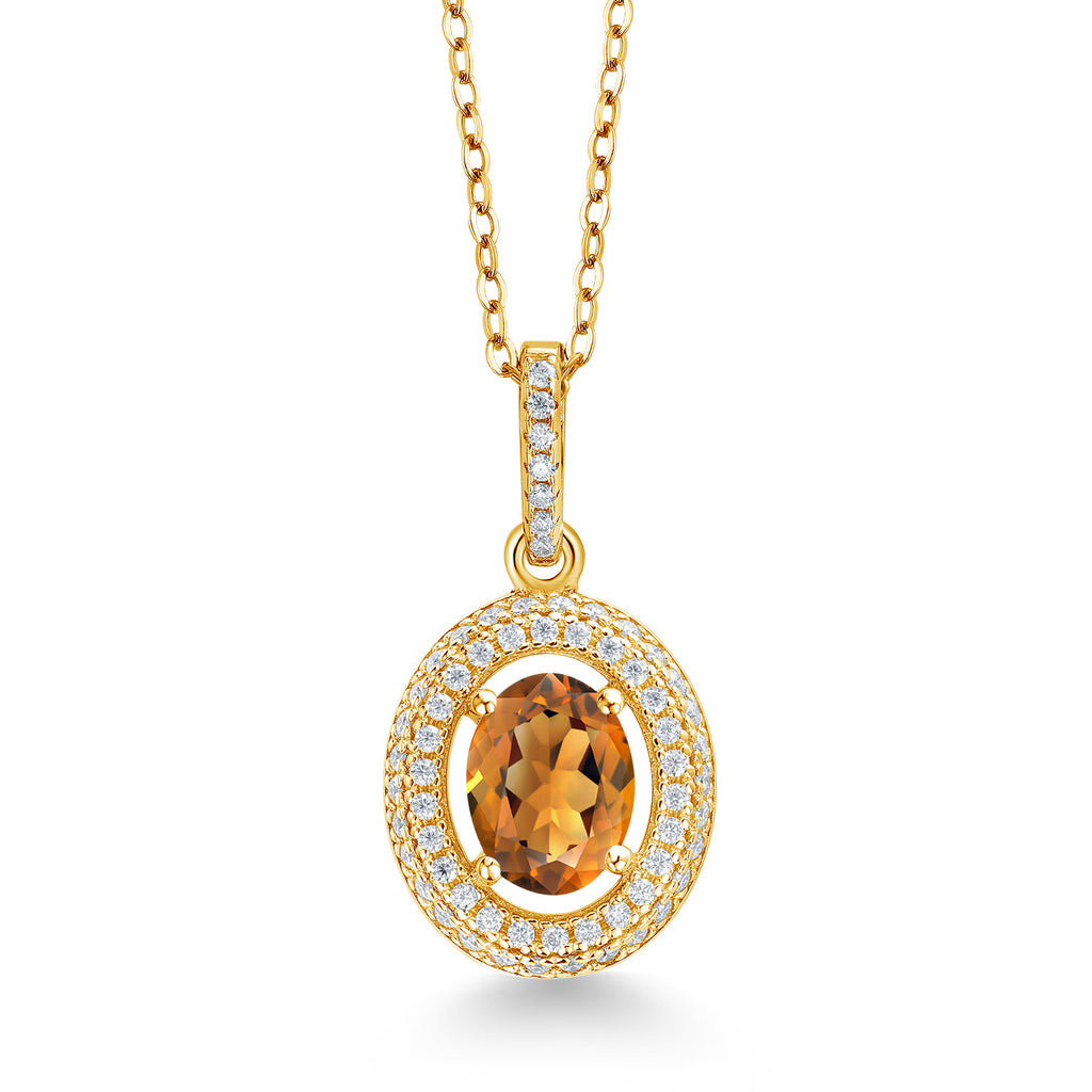 Madeira Citrine_Yellow Gold Plated Silver_Pendant in Yellow Gold Plated Silver