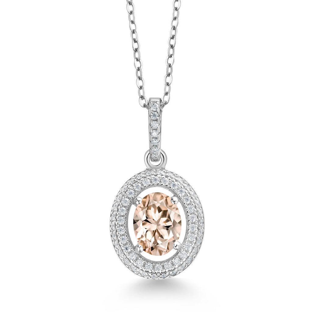 Morganite - October_Sterling Silver_Pendant in Sterling Silver