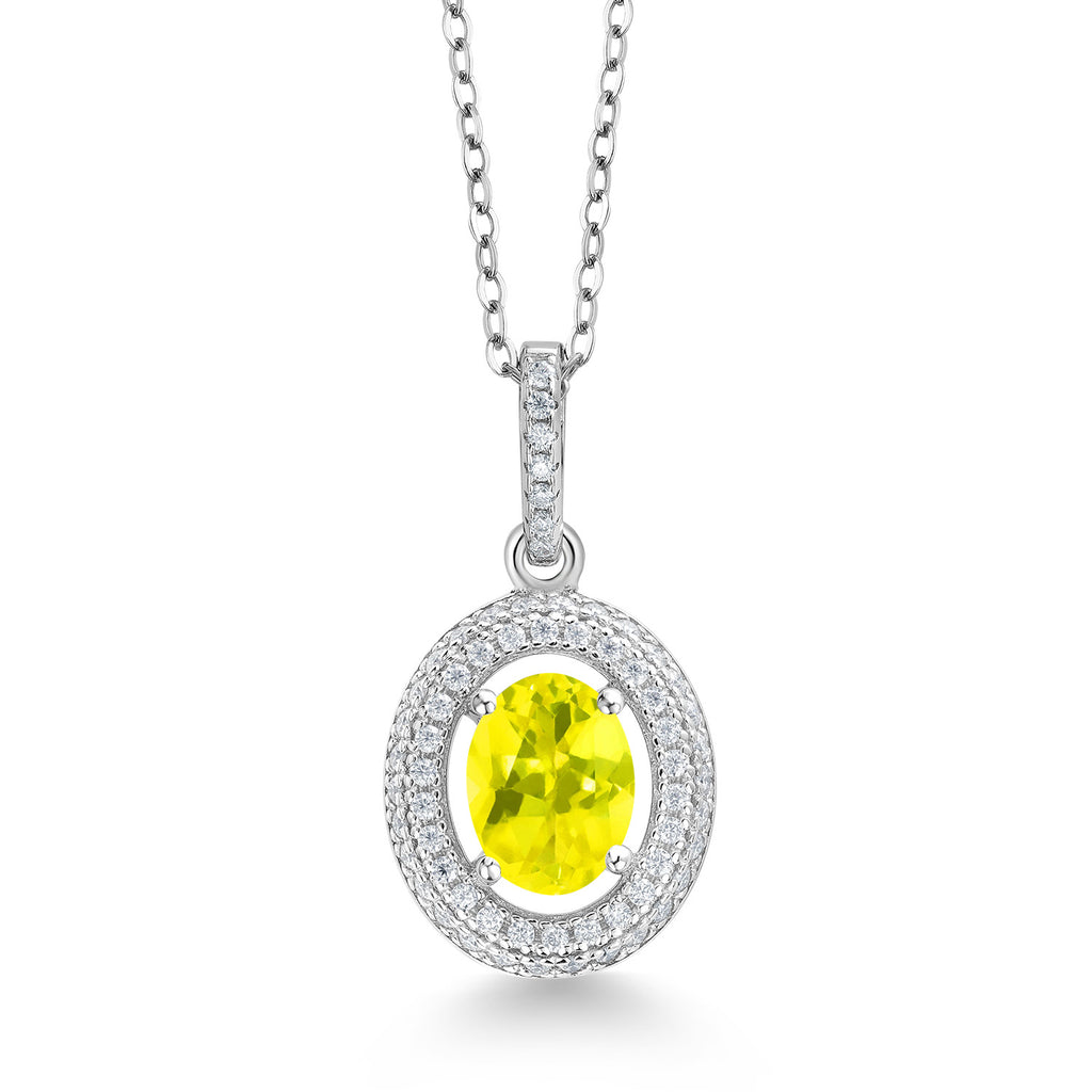 Canary Mystic Topaz_Sterling Silver_Pendant in Sterling Silver