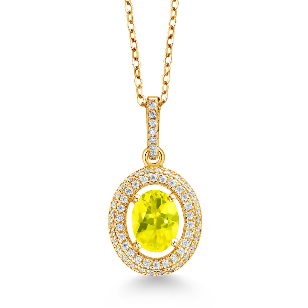 Canary Mystic Topaz_Yellow Gold Plated Silver_Pendant in Yellow Gold Plated Silver
