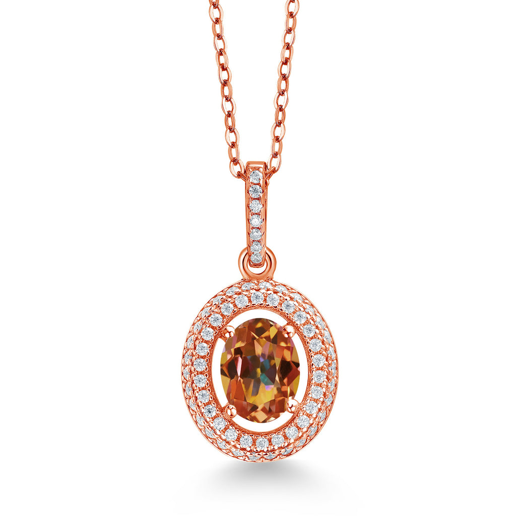 Ecstasy Mystic Topaz_Rose Gold Plated Silver_Pendant in Rose Gold Plated Silver