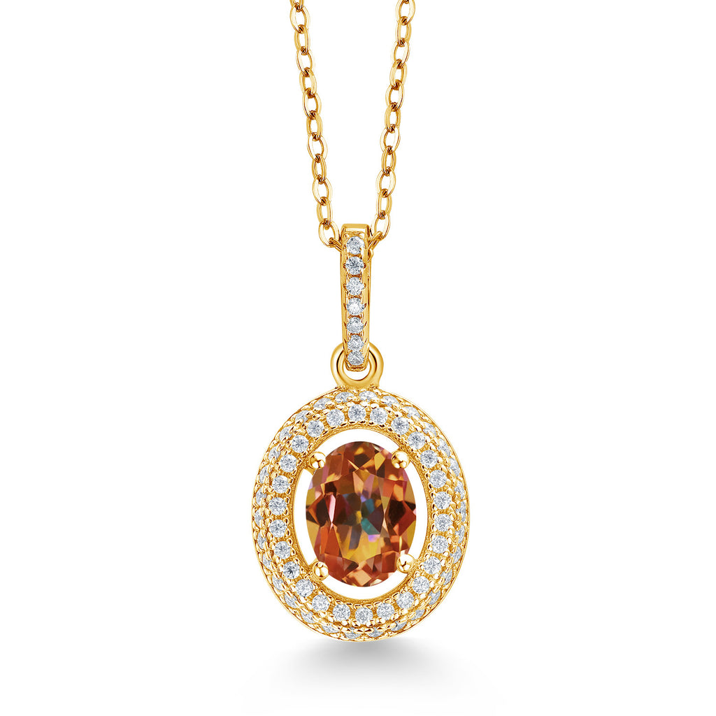 Ecstasy Mystic Topaz_Yellow Gold Plated Silver_Pendant in Yellow Gold Plated Silver
