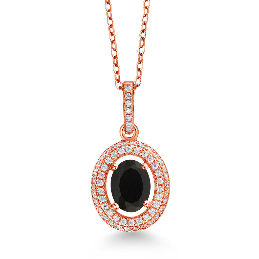 Onyx - December_Rose Gold Plated Silver_Pendant in Rose Gold Plated Silver