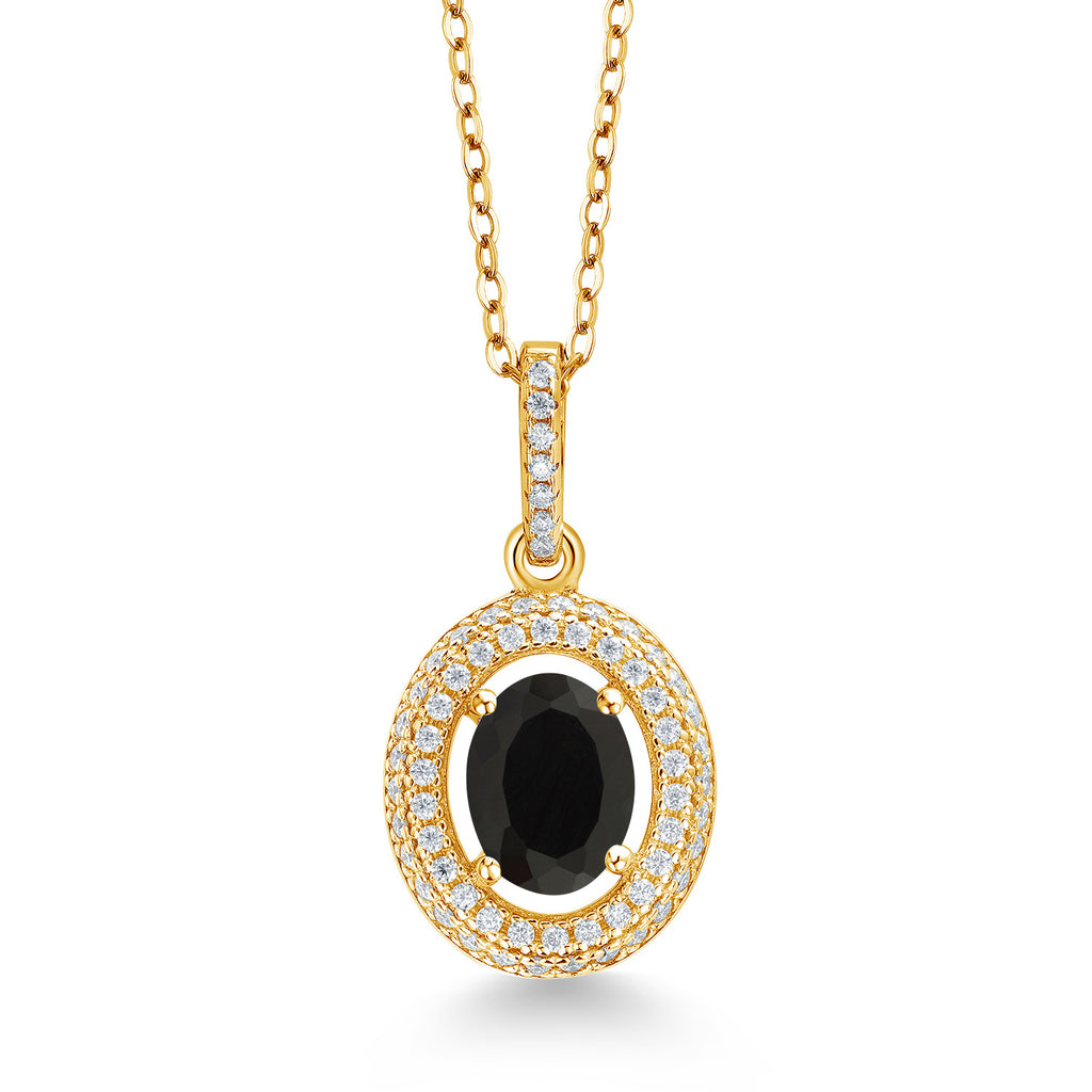 Onyx - December_Yellow Gold Plated Silver_Pendant in Yellow Gold Plated Silver