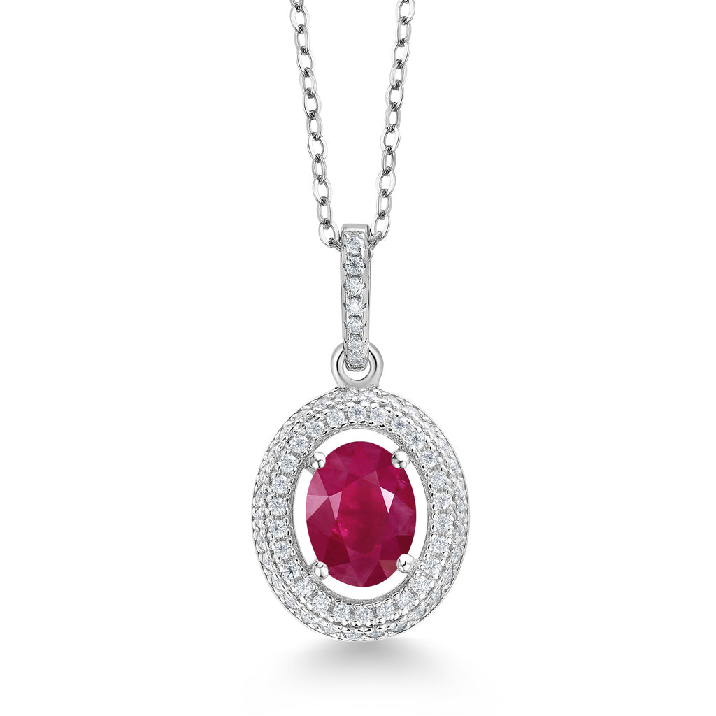 Ruby - July_Sterling Silver_Pendant in Sterling Silver