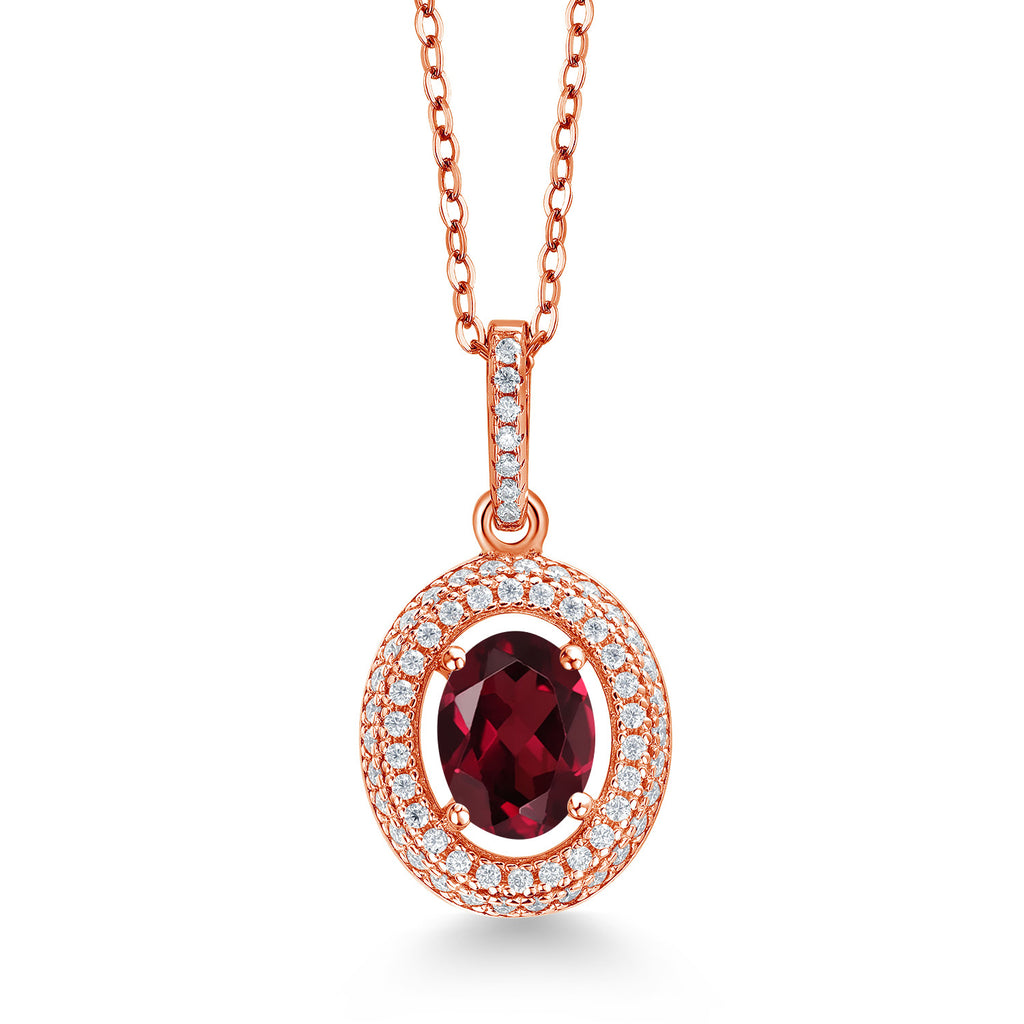 Rhodolite Garnet_Rose Gold Plated Silver_Pendant in Rose Gold Plated Silver