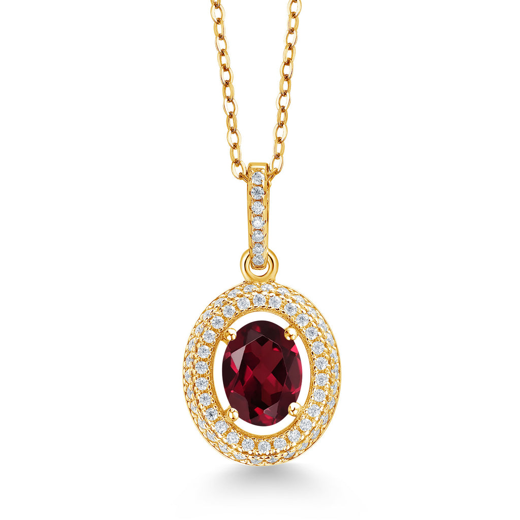 Rhodolite Garnet_Yellow Gold Plated Silver_Pendant in Yellow Gold Plated Silver