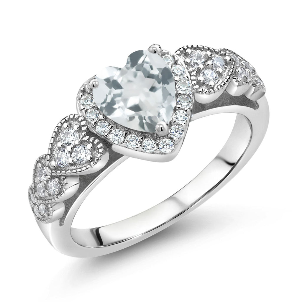 Aquamarine - March_5_Ring in 925 Sterling Silver