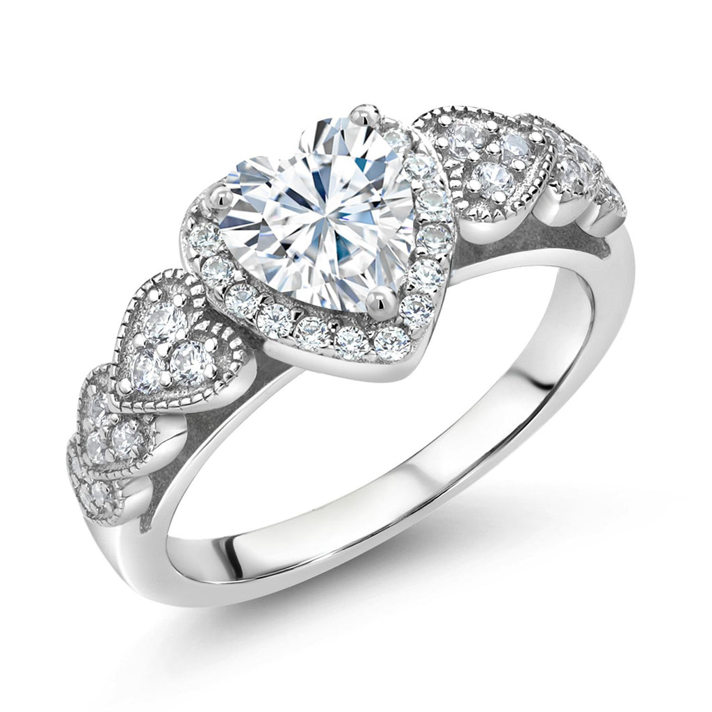 White Moissanite - April_7_Ring in 925 Sterling Silver