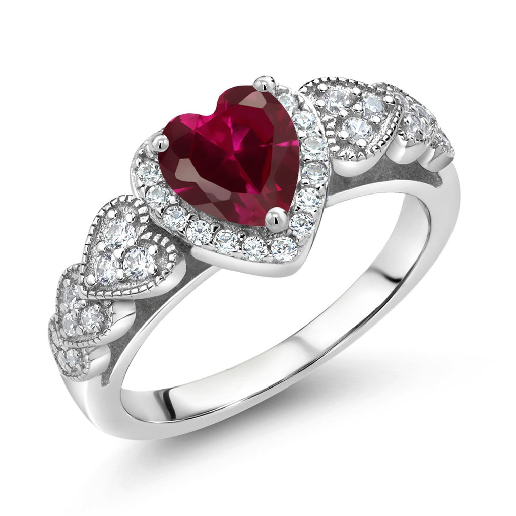 Created Ruby - July_7_Ring in 925 Sterling Silver