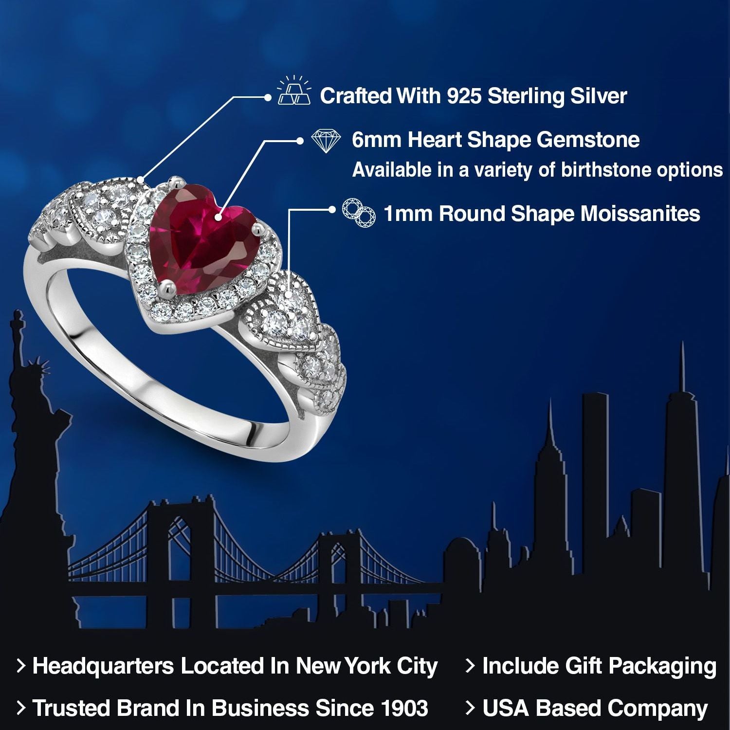Created Ruby and Moissanite_8_Ring in 925 Sterling Silver
