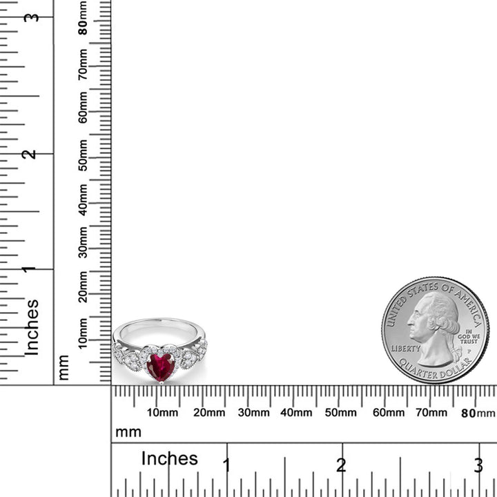 Created Ruby and Moissanite_8_Ring in 925 Sterling Silver