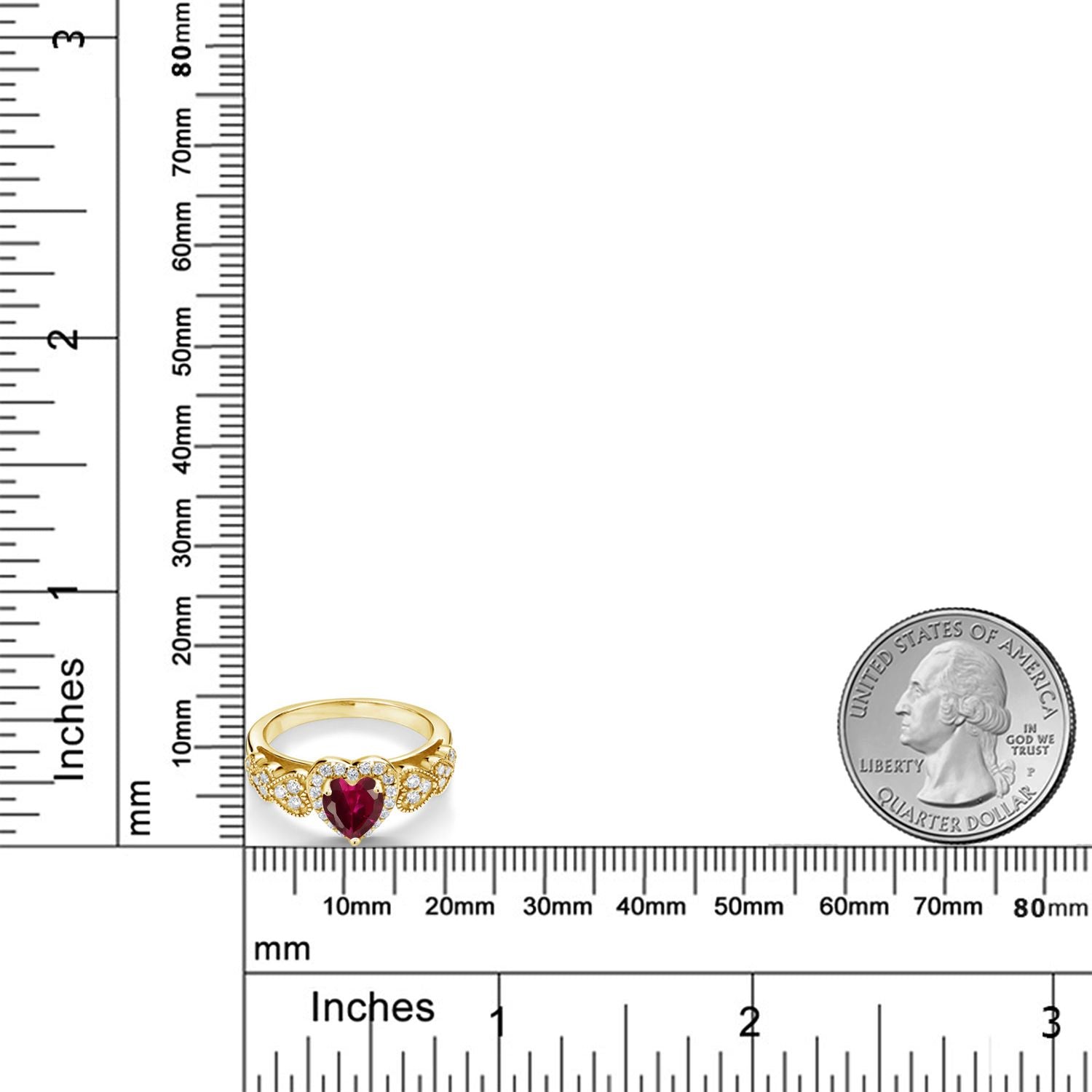 Created Ruby and Moissanite_8_Ring in 925 Yellow Gold Plated Silver