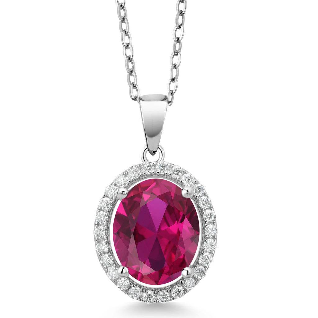 Created Ruby - July_Pendant in 925 Sterling Silver