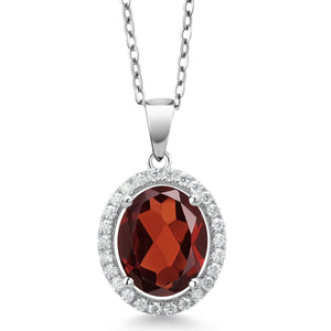 Garnet - January_Pendant in 925 Sterling Silver