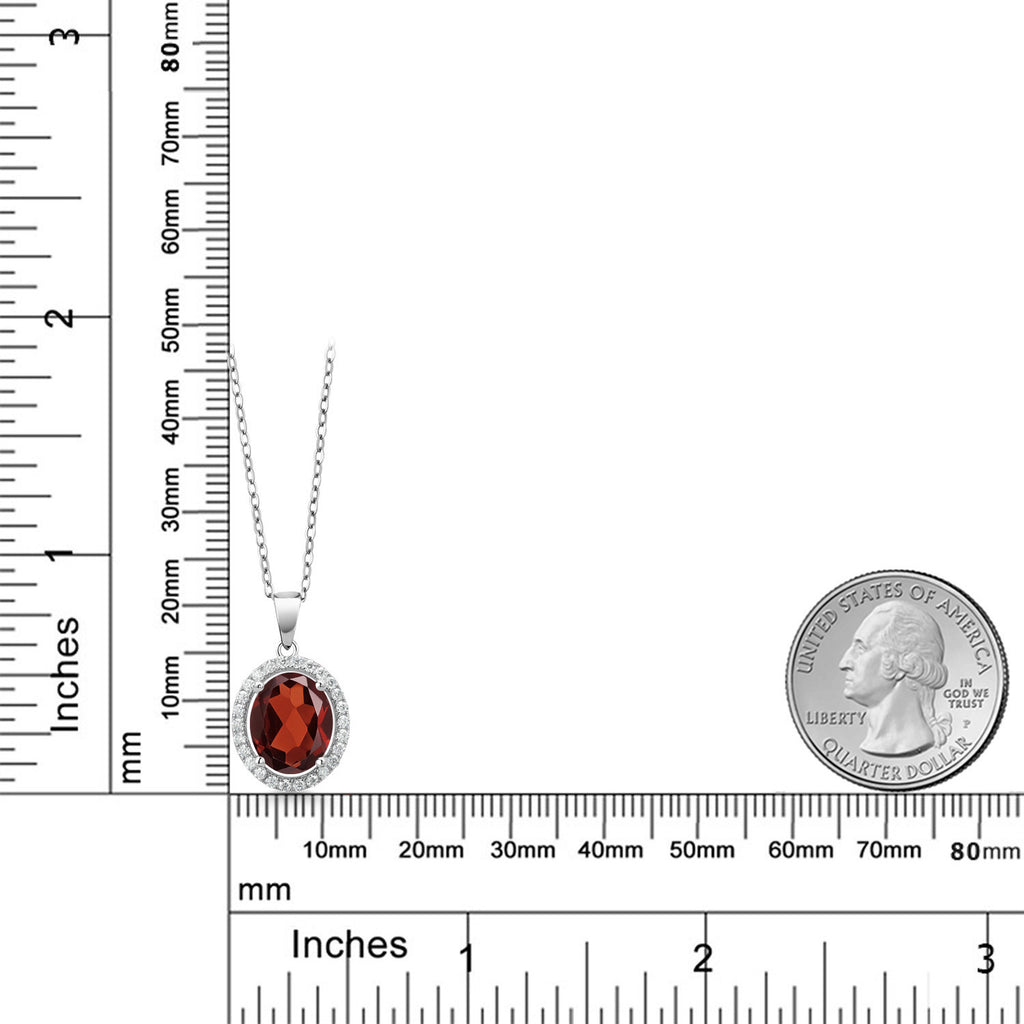 Garnet - January_Pendant in 925 Sterling Silver
