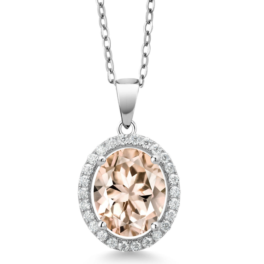 Morganite - October_Pendant in 925 Sterling Silver