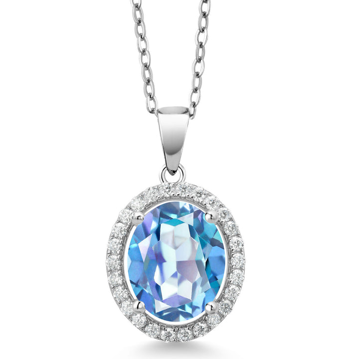 Millennium Blue Mystic Quartz_Pendant in 925 Sterling Silver