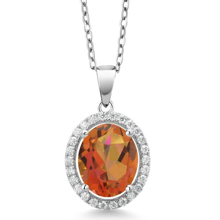 Twilight Orange Mystic Quartz_Pendant in 925 Sterling Silver