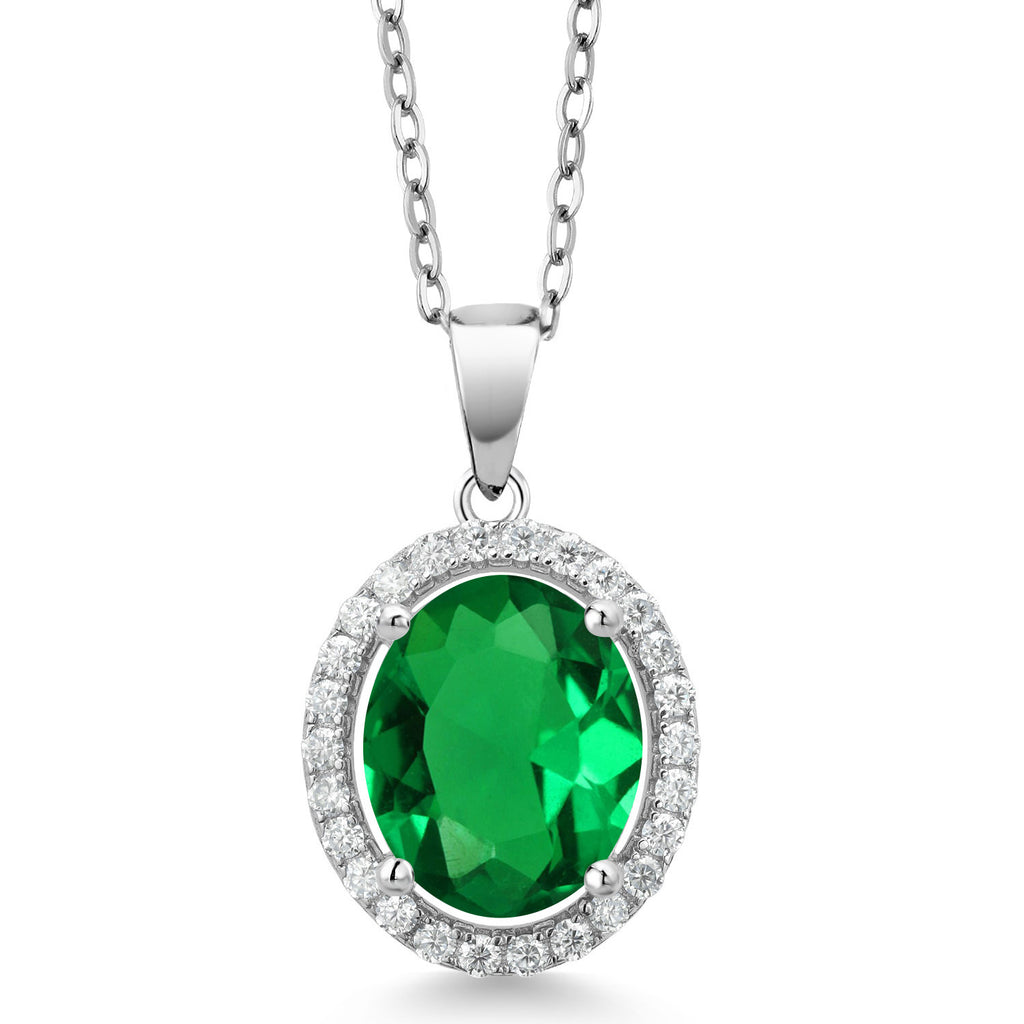Nano Emerald - May_Pendant in 925 Sterling Silver