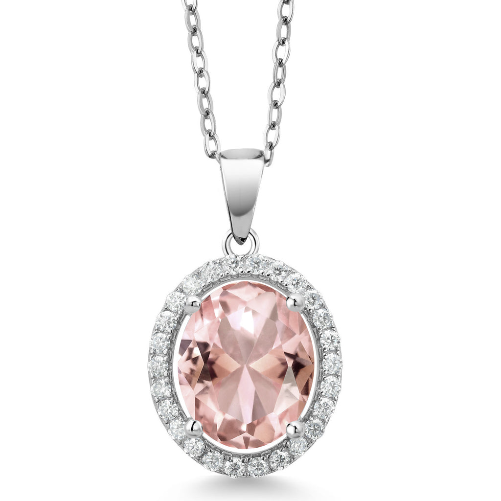Nano Morganite - October_Pendant in 925 Sterling Silver