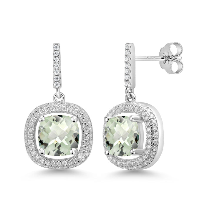 Prasiolite_Earrings in 925 Sterling Silver