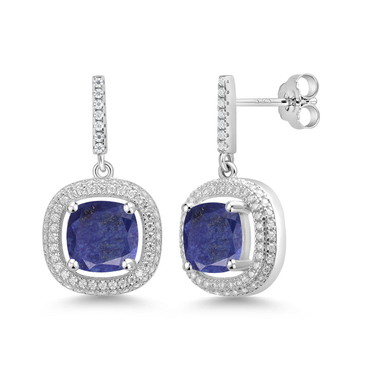 Lapis_Earrings in 925 Sterling Silver