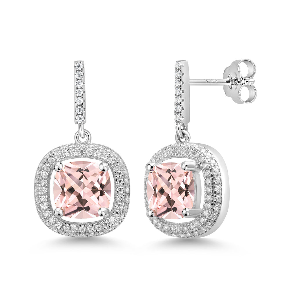 Nano Morganite - October_Earrings in 925 Sterling Silver