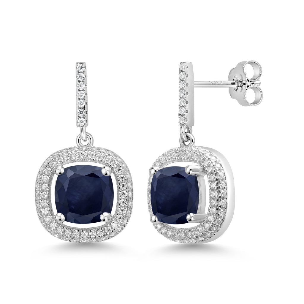 Blue Sapphire - September_Earrings in 925 Sterling Silver