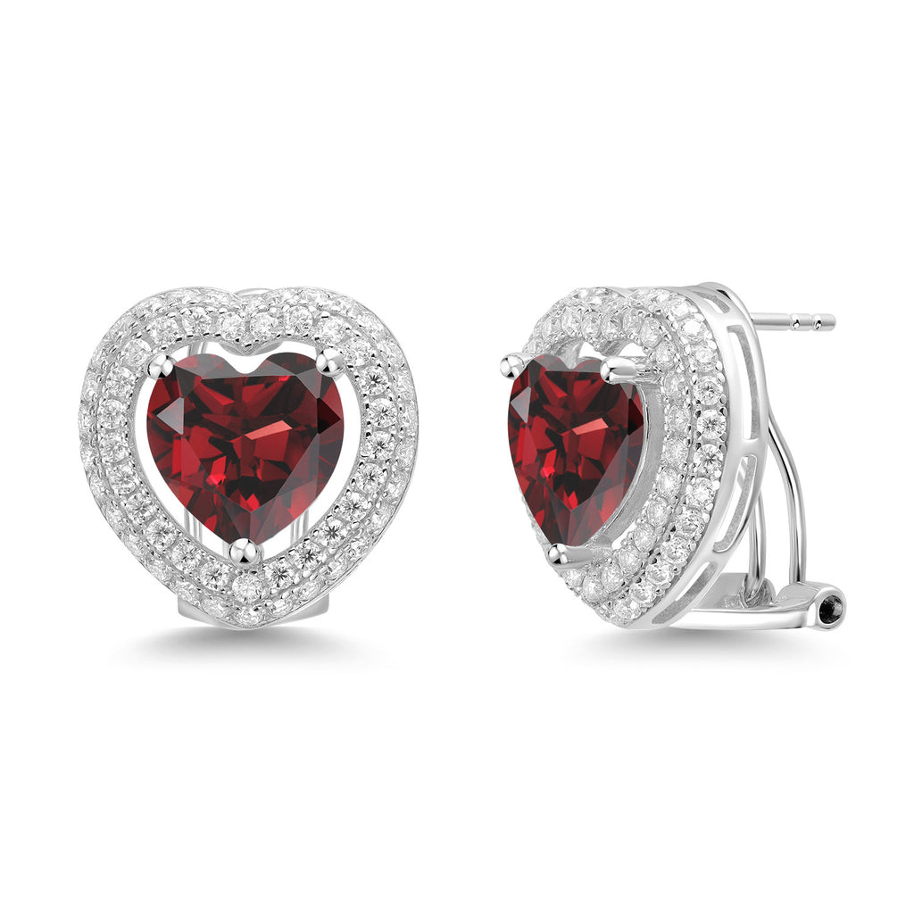 Garnet - January_Earrings in 925 Sterling Silver