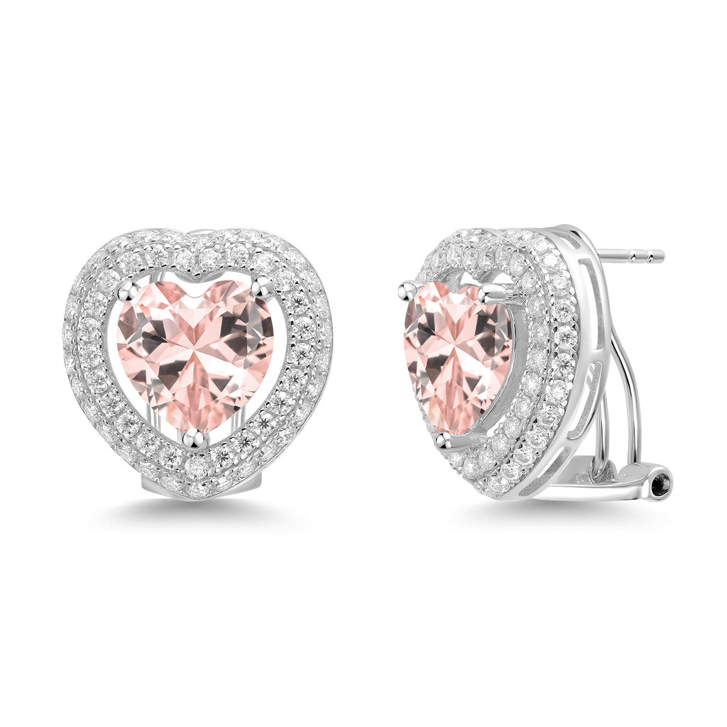 Nano Morganite - October_Earrings in 925 Sterling Silver
