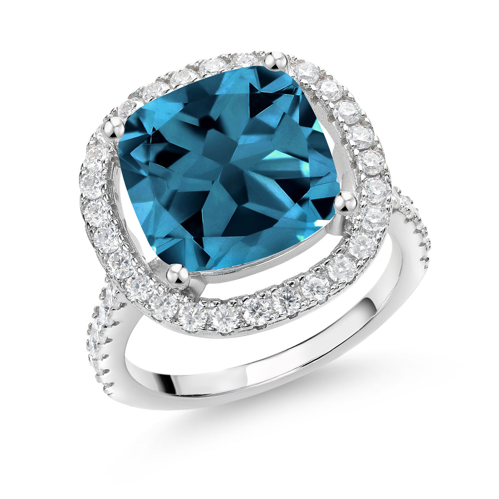 London Blue Topaz - November_9_Ring in 925 Sterling Silver